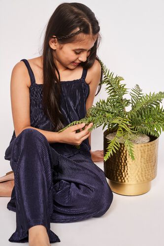 Navy Blue Solid Straight Set, Navy Blue, image 1